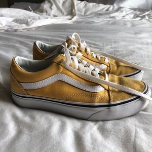 mustard yellow old skool vans 6.5 women’s